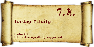 Torday Mihály névjegykártya